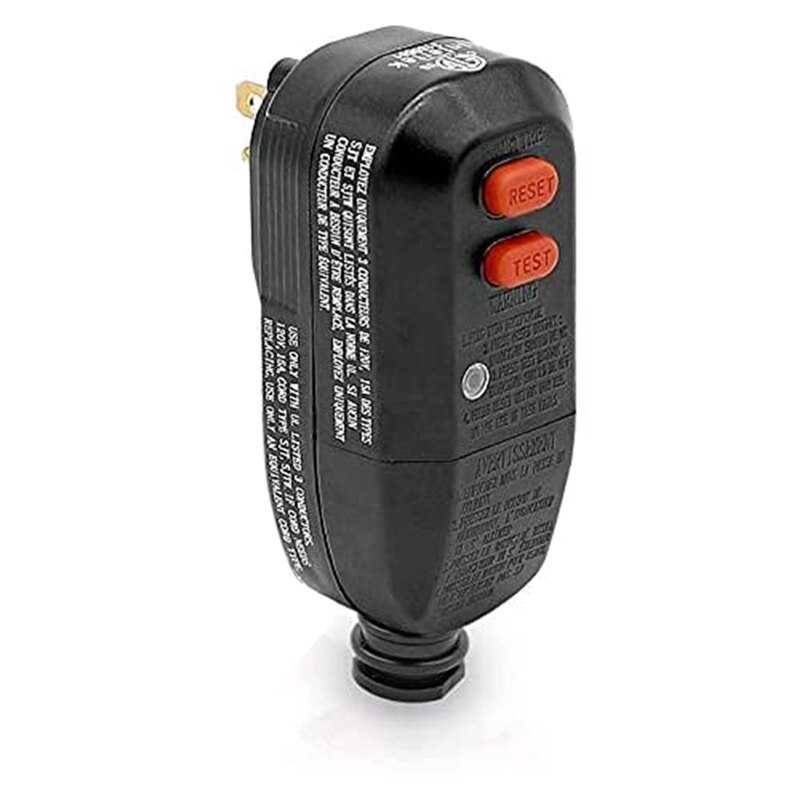 GFCI Replacement Plug Assembly 3-Prongs 15A 3-Wires With Ground Fault Circuit Interrupter Safety RCD Protection US Plug